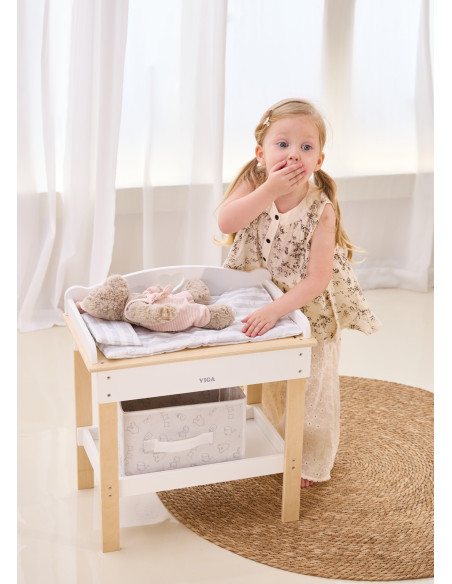 VIGA Wooden Changing Table 2 in 1 Bathtub for Dolls