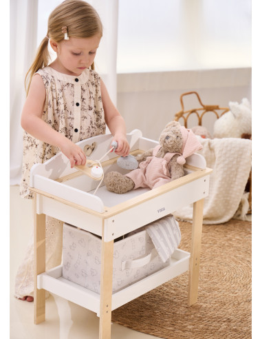 VIGA Wooden Changing Table 2 in 1 Bathtub for Dolls