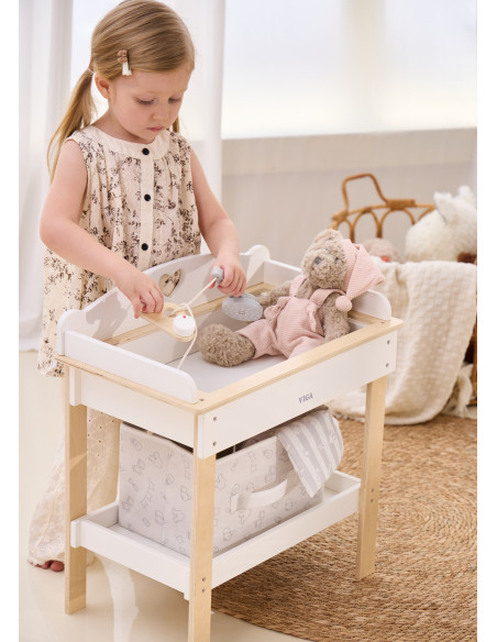 VIGA Wooden Changing Table 2 in 1 Bathtub for Dolls