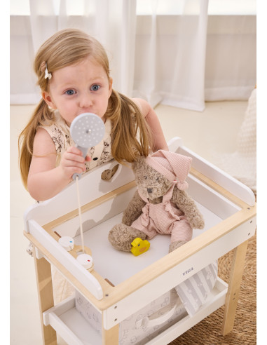 VIGA Wooden Changing Table 2 in 1 Bathtub for Dolls