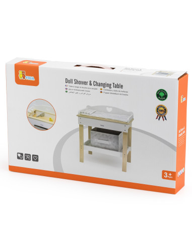 VIGA Wooden Changing Table 2 in 1 Bathtub for Dolls
