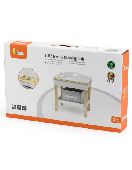 VIGA Wooden Changing Table 2 in 1 Bathtub for Dolls