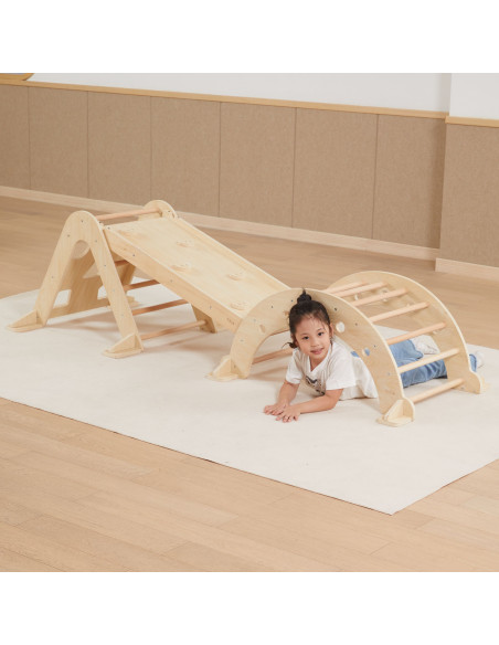 Viga Home Playground 3 in 1: Pikler Triangle, Rocker and Slide