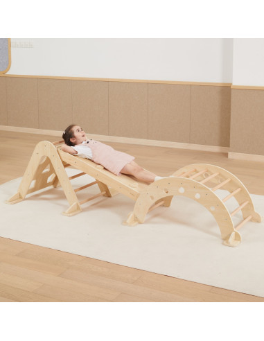 Viga Home Playground 3 in 1: Pikler Triangle, Rocker and Slide