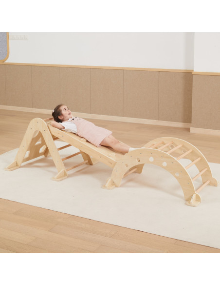 Viga Home Playground 3 in 1: Pikler Triangle, Rocker and Slide