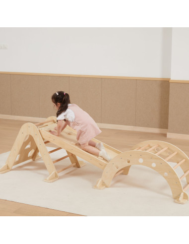 Viga Home Playground 3 in 1: Pikler Triangle, Rocker and Slide