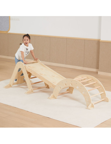 Детская игровая площадка Viga Home Playground 3 в 1: треугольник Пиклера, качалка и горка.