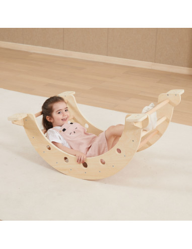 Viga Home Playground 3 in 1: Pikler Triangle, Rocker and Slide
