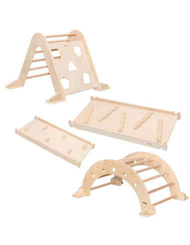 Viga Home Playground 3 in 1: Pikler Triangle, Rocker and Slide