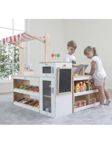 VIGA Wooden Stall Set Shop Supermarket XXL