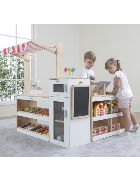 VIGA Wooden Stall Set Shop Supermarket XXL