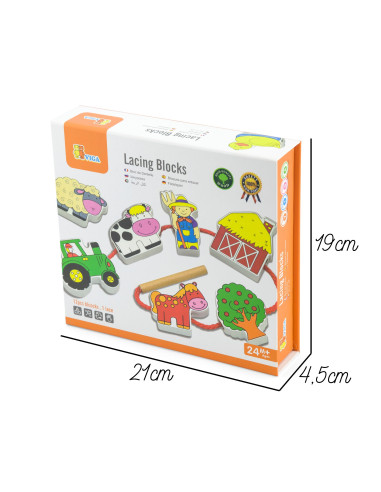 VIGA medinės suveriamos kaladėlės Ūkis, Montessori