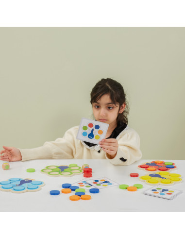 copy of VIGA Wooden Match Colors Game Peacock Tail Montessori + Cards