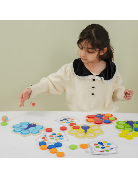 copy of VIGA Wooden Match Colors Game Peacock Tail Montessori + Cards