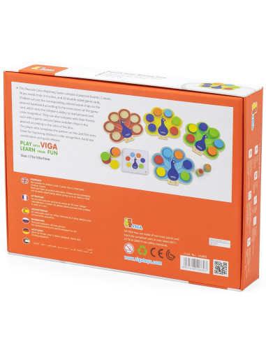 copy of VIGA Wooden Match Colors Game Peacock Tail Montessori + Cards