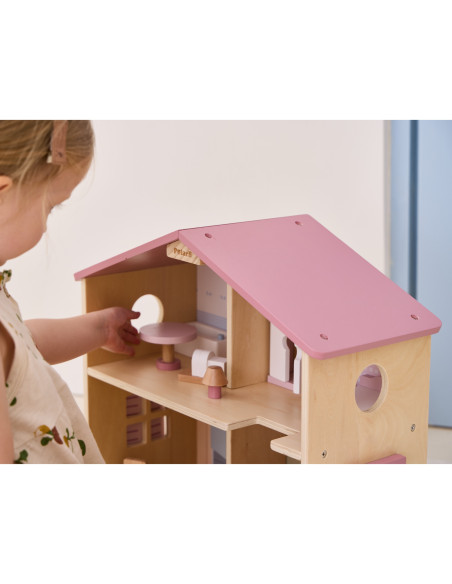 VIGA PolarB Large Wooden Dollhouse 17 pcs.