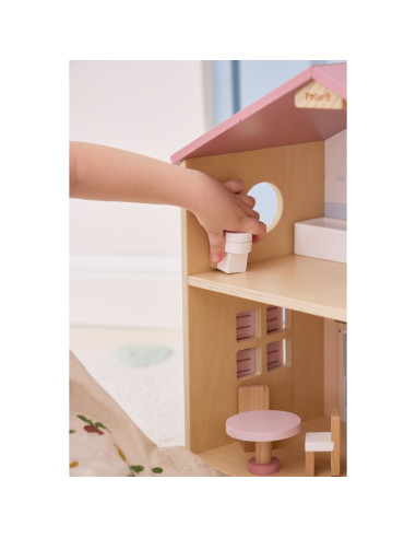 VIGA PolarB Large Wooden Dollhouse 17 pcs.
