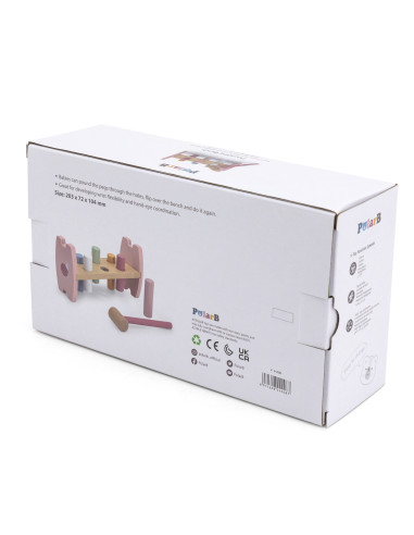 Viga PolarB Wooden Punching Toy with Hammer Fox Montessori