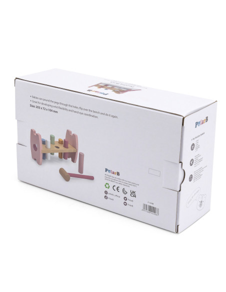 Viga PolarB Wooden Punching Toy with Hammer Fox Montessori