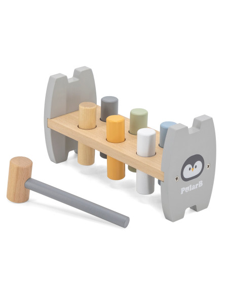 Viga PolarB Wooden Penguin Montessori Hammer Punch