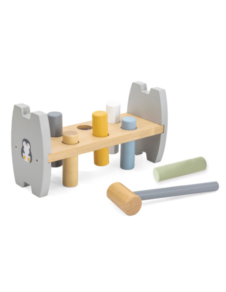 Viga PolarB Wooden Penguin Montessori Hammer Punch