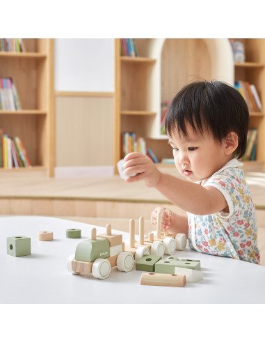 VIGA PolarB žalias traukinys su vagonų blokais