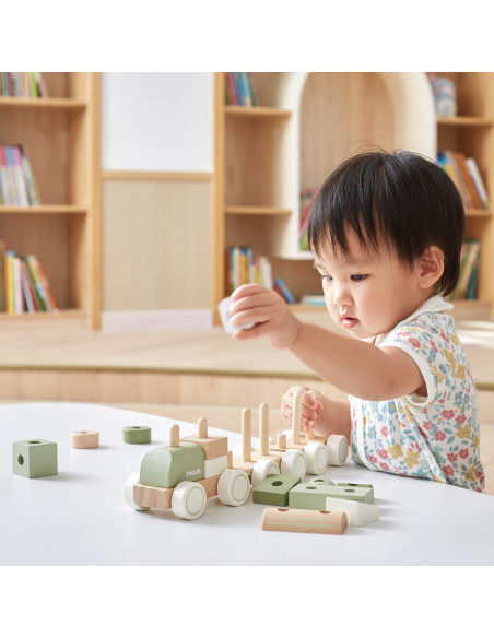 VIGA PolarB žalias traukinys su vagonų blokais