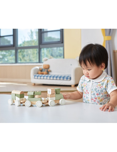 VIGA PolarB žalias traukinys su vagonų blokais