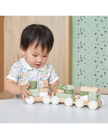 VIGA PolarB žalias traukinys su vagonų blokais