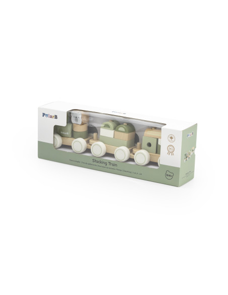 VIGA PolarB Green Train Train with Carriages Blocks