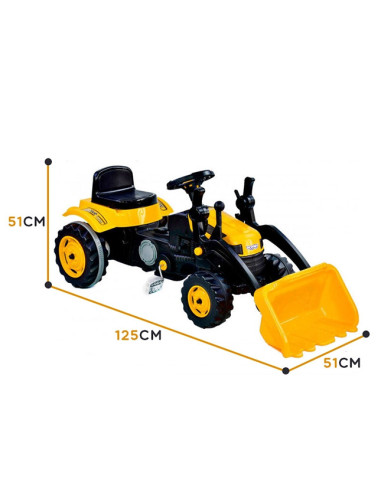 WOOPIE Pedal Tractor Farmer MaxTrac Classic Bucket Dozer