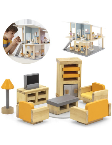 VIGA PolarB Dollhouse Furniture Set Living Room