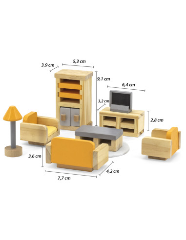 VIGA PolarB Dollhouse Furniture Set Living Room