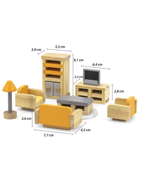 VIGA PolarB Dollhouse Furniture Set Living Room