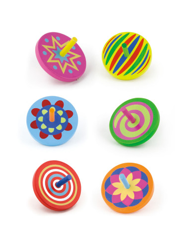 VIGA Colorful Wooden Spinning Top 1pc