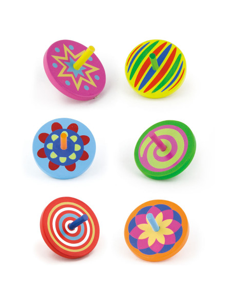 VIGA Colorful Wooden Spinning Top 1pc