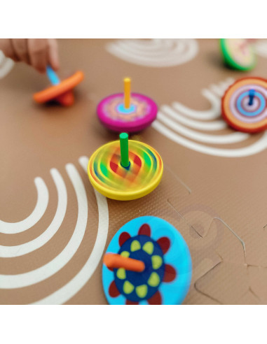 VIGA Colorful Wooden Spinning Top 1pc