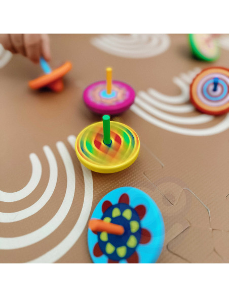 VIGA Colorful Wooden Spinning Top 1pc