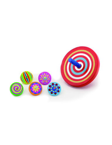 VIGA Colorful Wooden Spinning Top 1pc