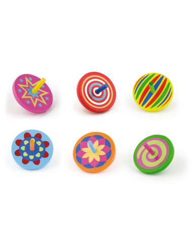 VIGA Colorful Wooden Spinning Top 1pc