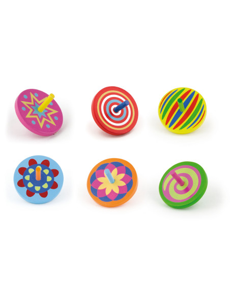 VIGA Colorful Wooden Spinning Top 1pc