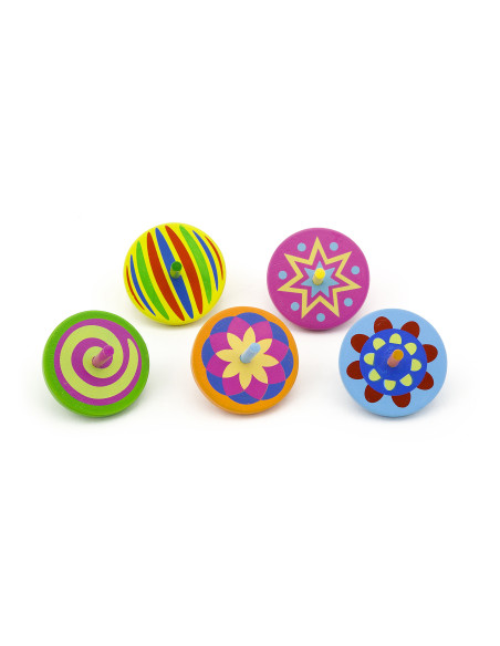 VIGA Colorful Wooden Spinning Top 1pc