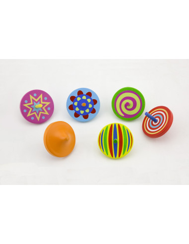 VIGA Colorful Wooden Spinning Top 1pc