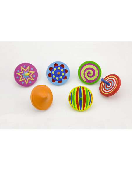 VIGA Colorful Wooden Spinning Top 1pc