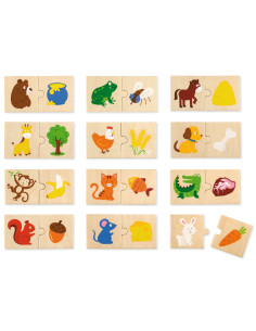 VIGA Wooden Puzzle Feed the Animal What Animals Eat Puzzle 2
