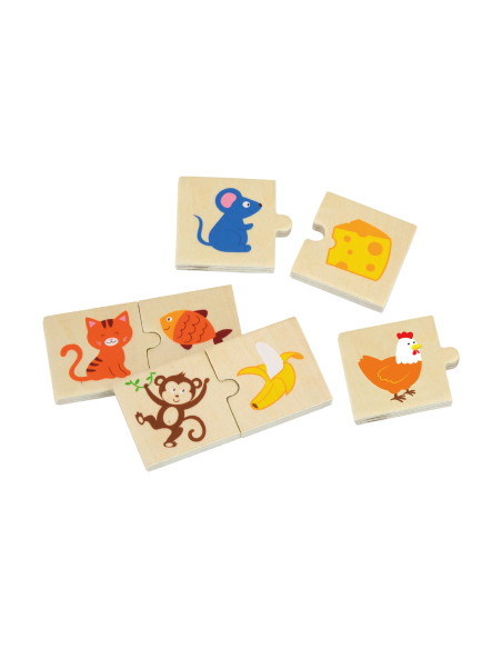 VIGA Wooden Puzzle Feed the Animal What Animals Eat Puzzle
