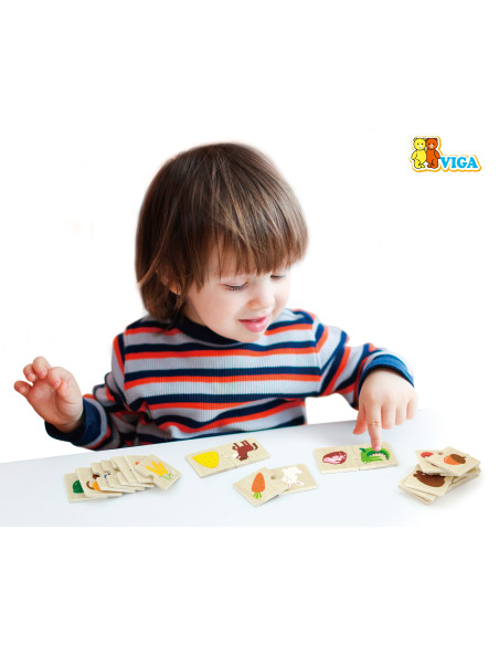 VIGA Wooden Puzzle Feed the Animal What Animals Eat Puzzle