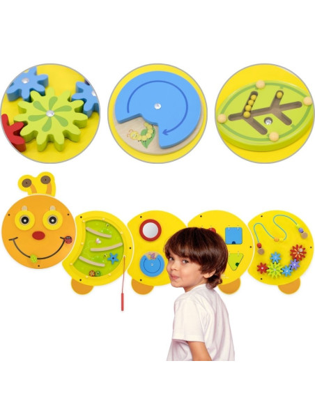 VIGA Large Wooden Caterpillar Activity Board