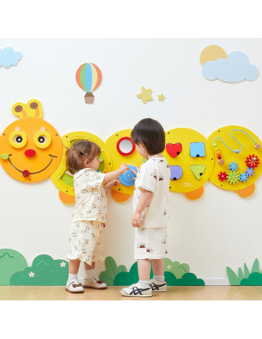 VIGA Large Wooden Caterpillar Activity Board