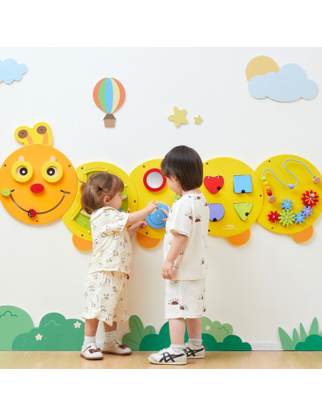 VIGA Large Wooden Caterpillar Activity Board